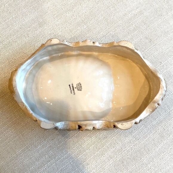 Vintage Capodimonte Oval Dish Ornatr Basket Weave Roses Trinket Candy Dish 9x5.5 - Picture 7 of 16